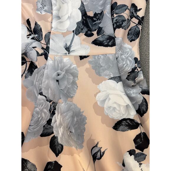 Calvin Klein Dress Sleeveless Fit to Flare Floral Wedding Guest Pink Size 2 - Picture 4 of 10